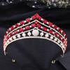 Popular Wedding Rhinestone Tiara Red Baroque Zircon Alloy Bridal Crown Dress Accessories