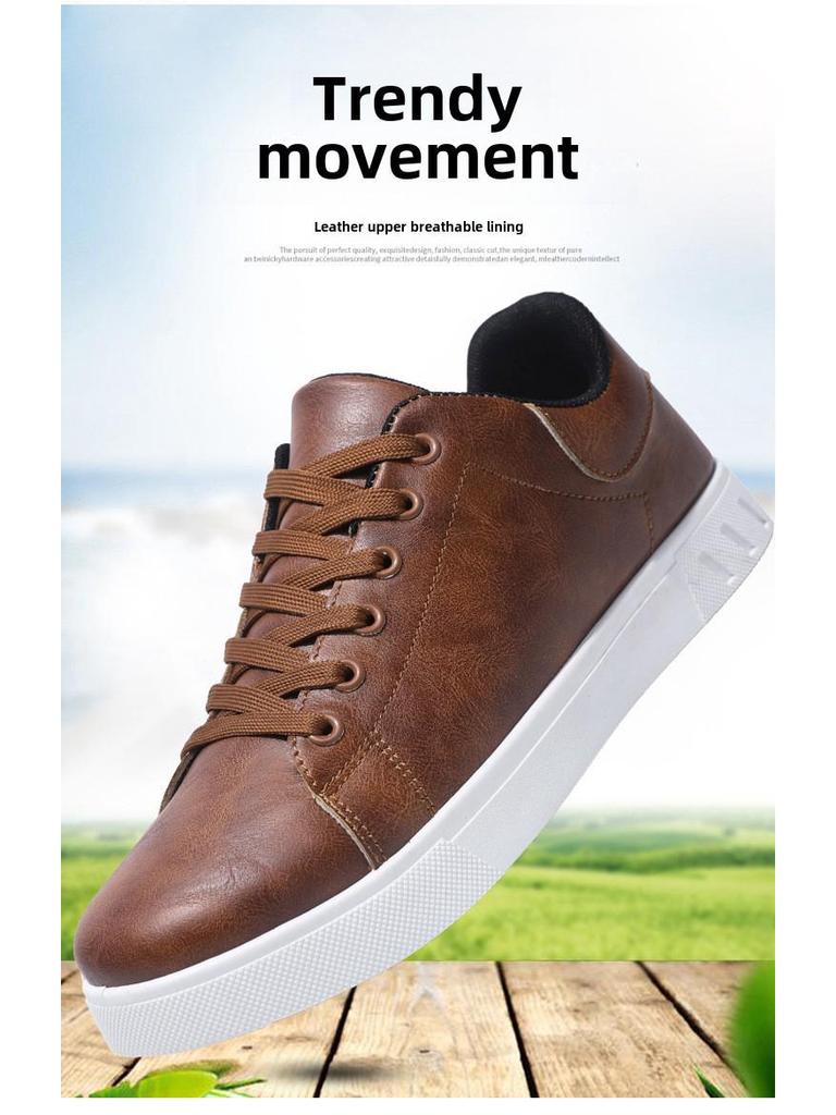 2024 Большие размеры Мужские модные мягкие белые туфли на каждый сезон