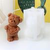 3D Форма из силикона в виде медведя для креативного изготовления свечей, гибкая и легко моющаяся, украшение для рукоделия и декораций