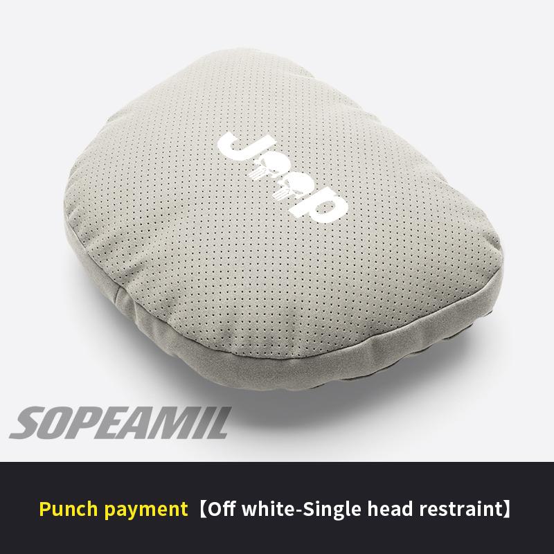 Car Suede Headrest Pillow For Jeep Compass Gladiator Patriot Commander Wrangler JK JL Grand Cherokee Renegade Seat Waist Cushion ALQ1