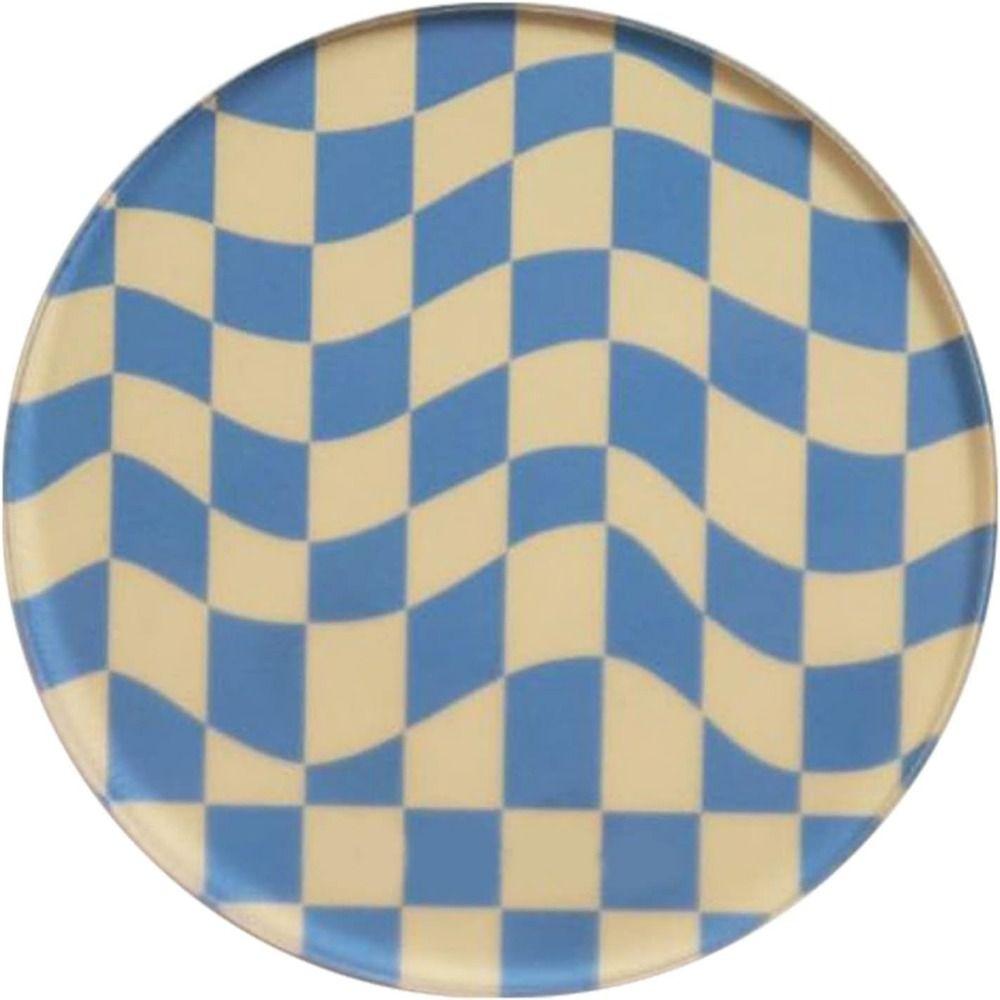 Heat Insulation Retro Cup Mat Waterproof Simple Bowl Pad Checkerboard Acrylic Coaster Hotel