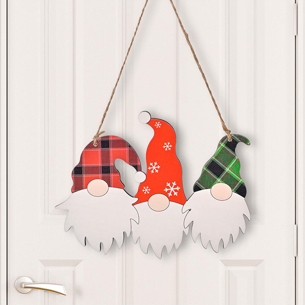 Рождественский гном подвесное украшение табличка на дверь внутренняя наружная сцена макет стены окно деревянная вывеска подвеска праздничный кулон