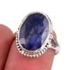 Сапфир(Смоделированный) Драгоценный камень Ручная работа 925 Стерлинговое серебро Ювелирное кольцо S.6 p4N62