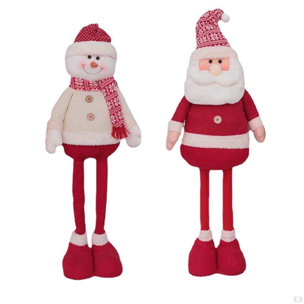 Christmas Decoration Doll Plush Long Legs Desktop Figurine Xmas Decor for Dining Table Party