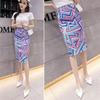 Летняя элегантная юбка-карандаш с принтом, женская облегающая юбка длиной до колена с высокой талией, женская