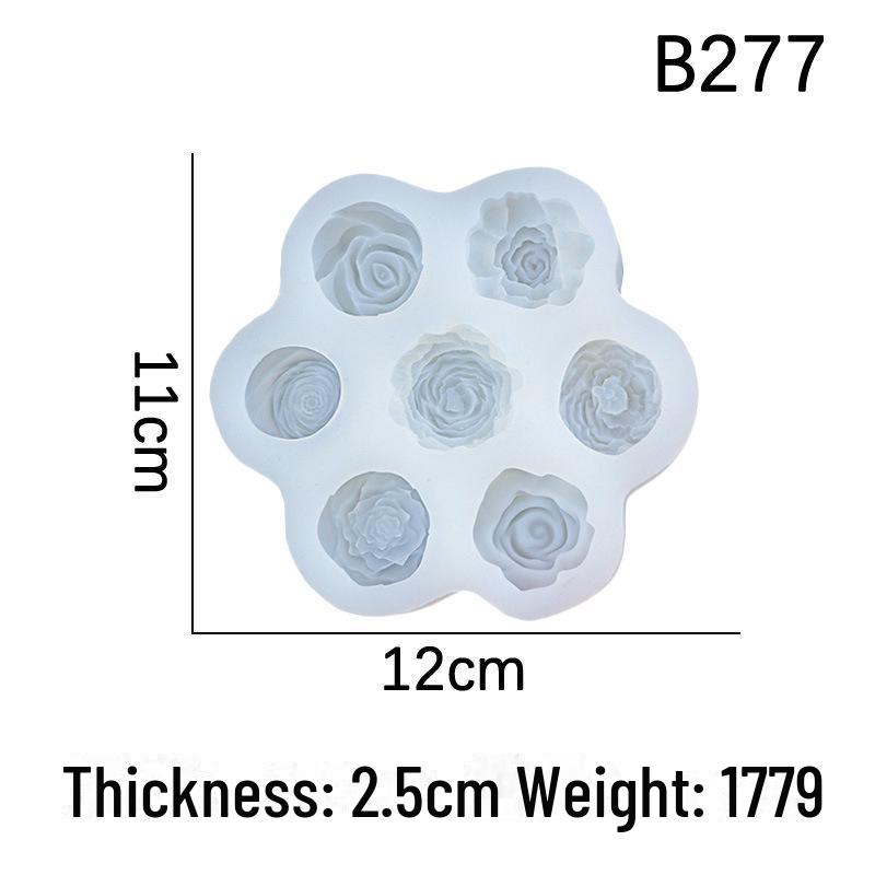 3D Силиконовая форма для свечи в виде цветка розы и пиона для украшения торта и поделок из гипса
