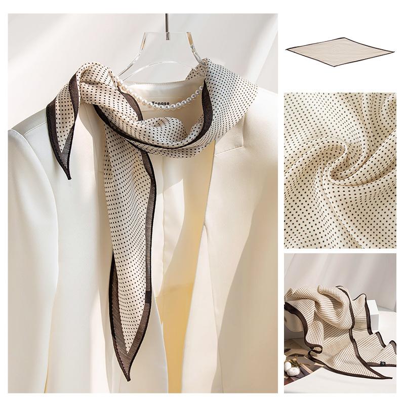 New Wool Silk Scarf for Women Fashionable and Versatile Long Strips High-end Printed Neck Scarf Exterior
