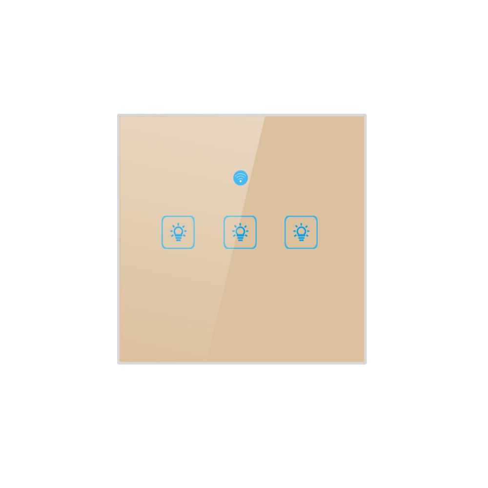 Three-Gang Smart Touch Wall Switch with Alexa & Tmall Genie Voice Control