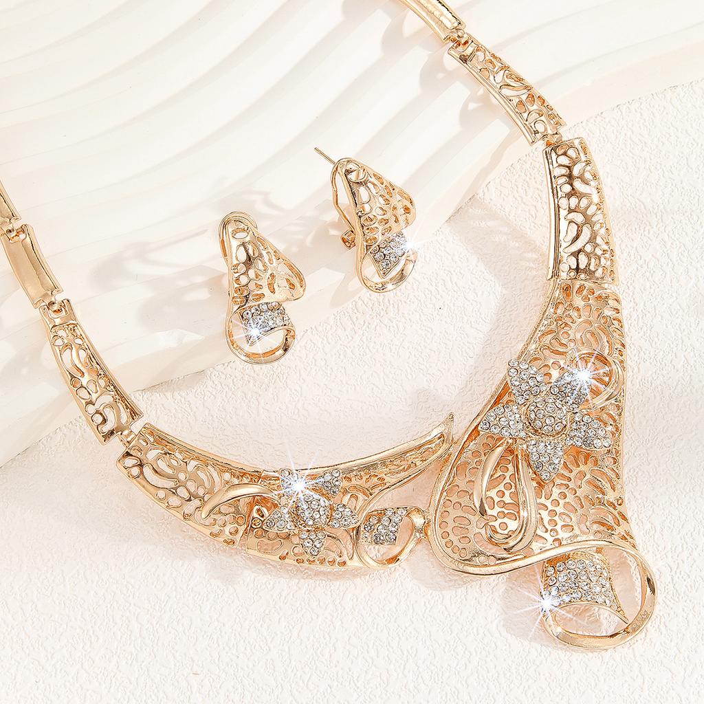 Модный комплект ювелирных изделий ожерелье серьги для женщин дамы