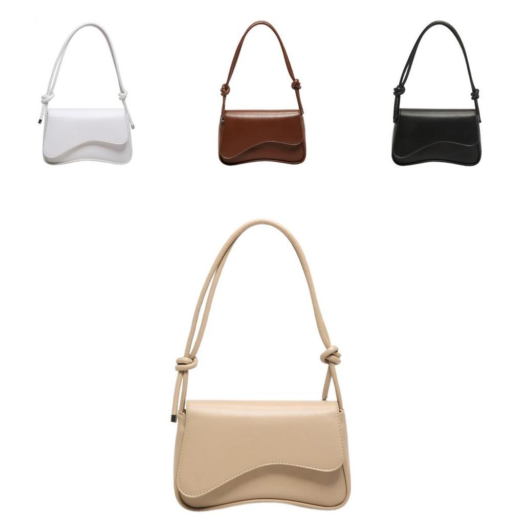 Fashionable Women's Underarm Bag Stylish Small Shoulder Crossbody Bag In Black White Brown Khaki And Fuchsia