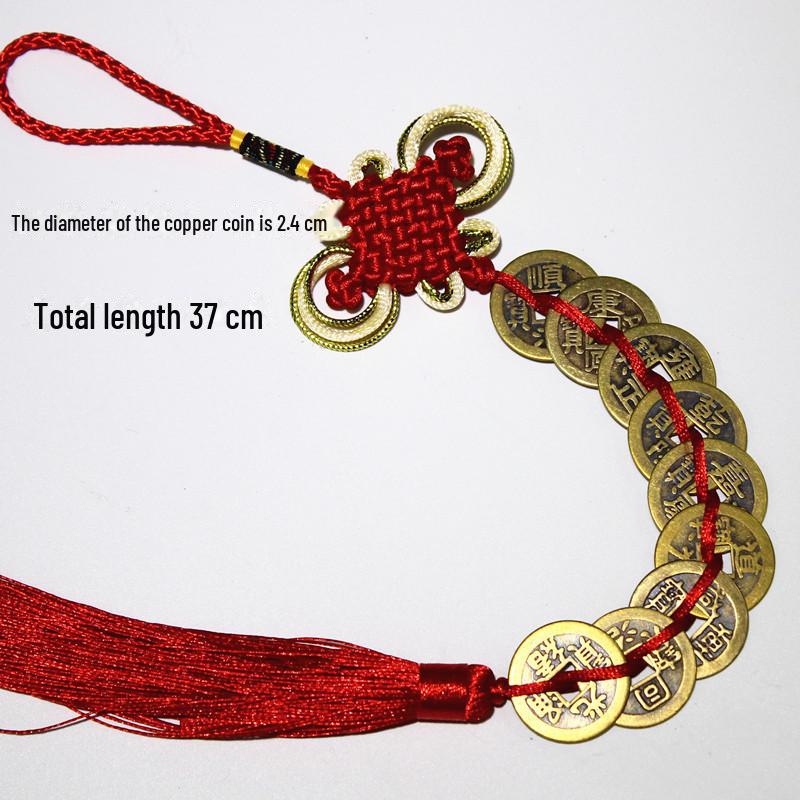 Emperors' Coins Pendant: Five or Six Copper Coin Gourd Pendants, Ideal As Gifts