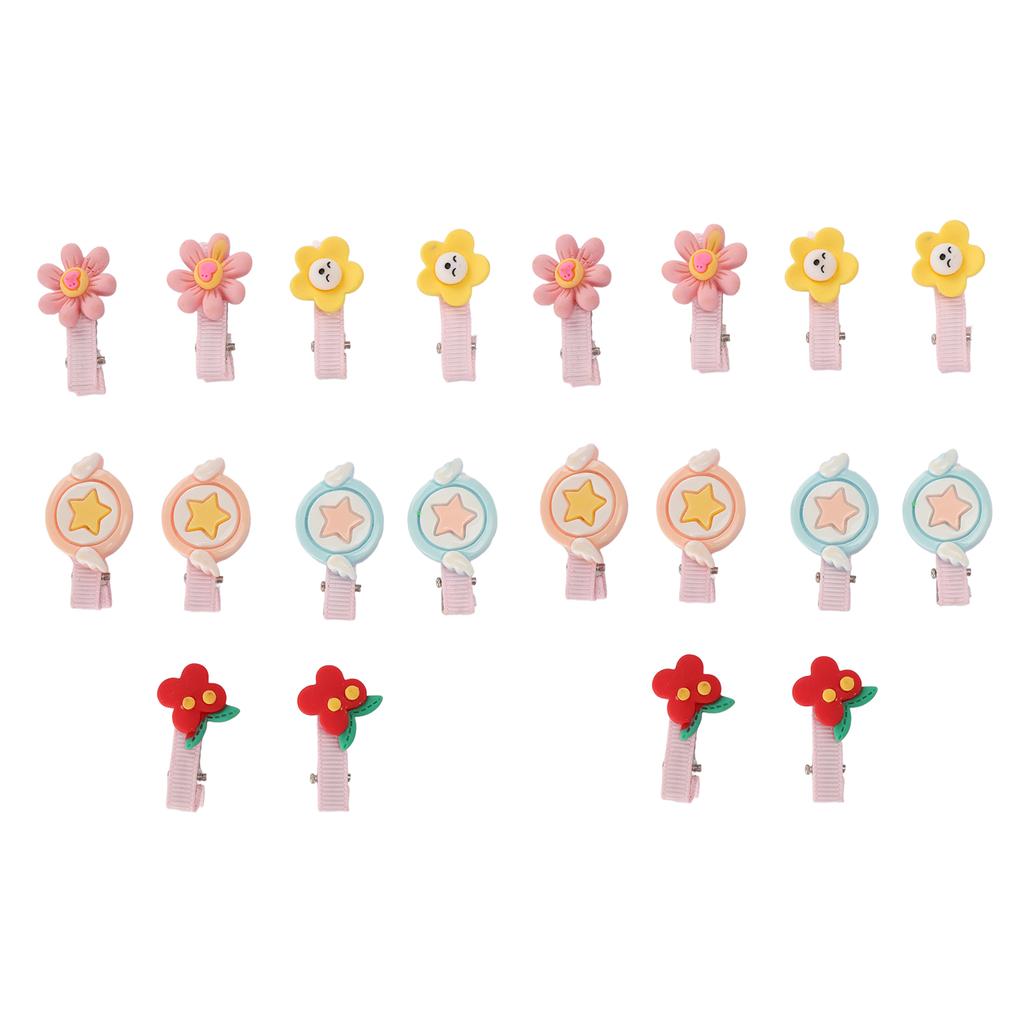 20pcs Pet Hair Clip Flower Shape Resin Lovely Sweet Cute Pet Grooming Hairpin for Small and Medium Pets