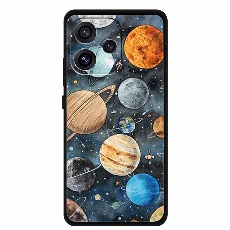 Чехол для Oppo Reno15 5G 6.59" Милый Кот Черный Край Мягкий Силикон Волк Задняя Крышка Телефона Для Oppo Reno 15c 5G Защитный Лев Funda