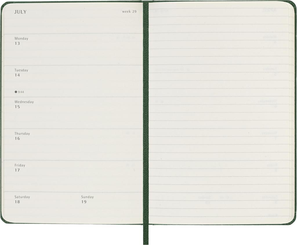 Moleskine 2026 January Weekly Pocket Size x Myrtle DHK1512WN2Y26 Planner, Start, 12-Month Diary, (9cm 14cm), Hardcover, Green,