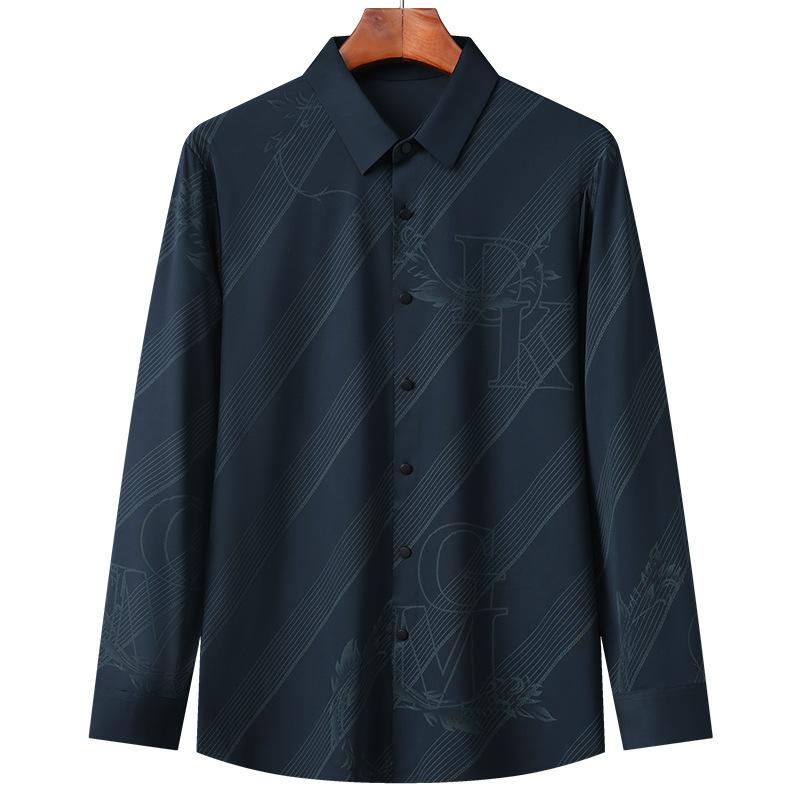 Рубашка с длинными рукавами, тонкий кардиган из ледяного шелка, весна и осень, новый стиль, повседневная рубашка для молодежи и людей среднего возраста