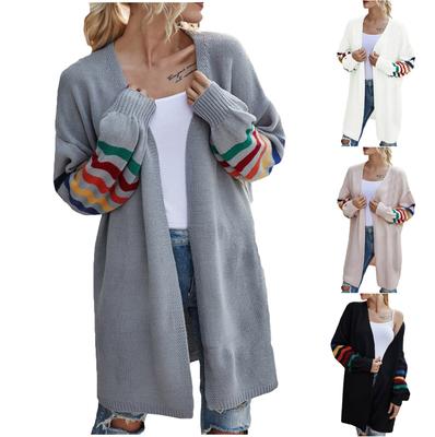 Женский повседневный вязаный свободный массивный свитер с открытым передом, кардиган, пальто с длинными рукавами, верхняя одежда