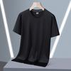 Ice Silk T-shirt Short Sleeved Solid Color Men's Summer Thin Round Neck Quick Drying Breathable Loose Half Sleeved Sports Top