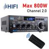 50-ваттные 2.0-канальные Hi-Fi усилители мощности с поддержкой Bluetooth 5.0, USB-воспроизведением и входами для домашнего кинотеатра