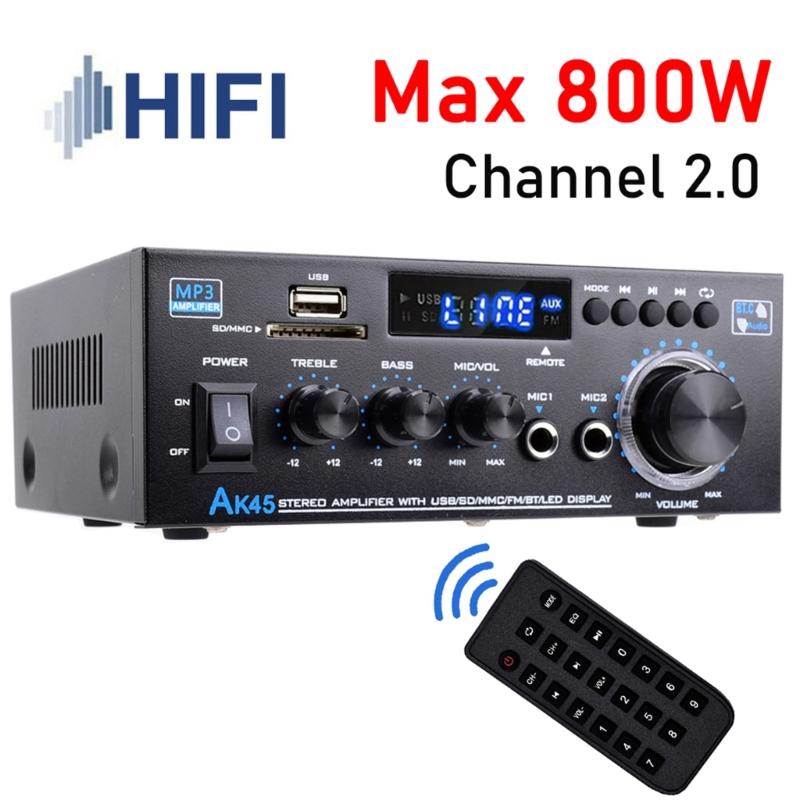 50-ваттные 2.0-канальные Hi-Fi усилители мощности с поддержкой Bluetooth 5.0, USB-воспроизведением и входами для домашнего кинотеатра
