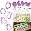 New Easter Cookie Cutter Set Bunny,Egg,Flower,Rabbit Face,Chick,Carrot,Butterfly-Stainless Steel Fondant Cutter Mold Baking Tool