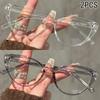 2PCS New Cat Eye Frame Anti-blue Light Flat Light Mirror Fashionable High-end Personalized Glasses Frame  Glasses Woman