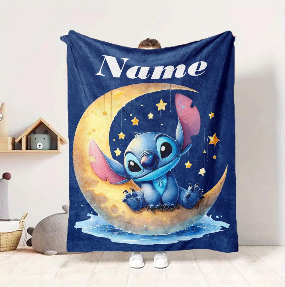 Custom Name Ohana Christmas Flannel Blanket Throw Blanket Soft Warm Sofa Bed Decor Unique Gift