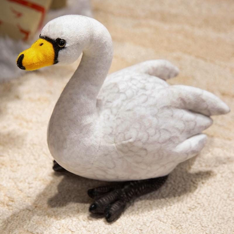 Lifelike Swan Plush Swan Toys Doll Pillow Kawaii Soft Simulation Swan Duck Swan Cute Goose Stuffed Animal Kids Gift Home Decor
