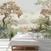 Nordic Wallpaper Tropical Forest Flamingos Mural Гостиная Спальня Диван Фон Фреска Домашний Декор