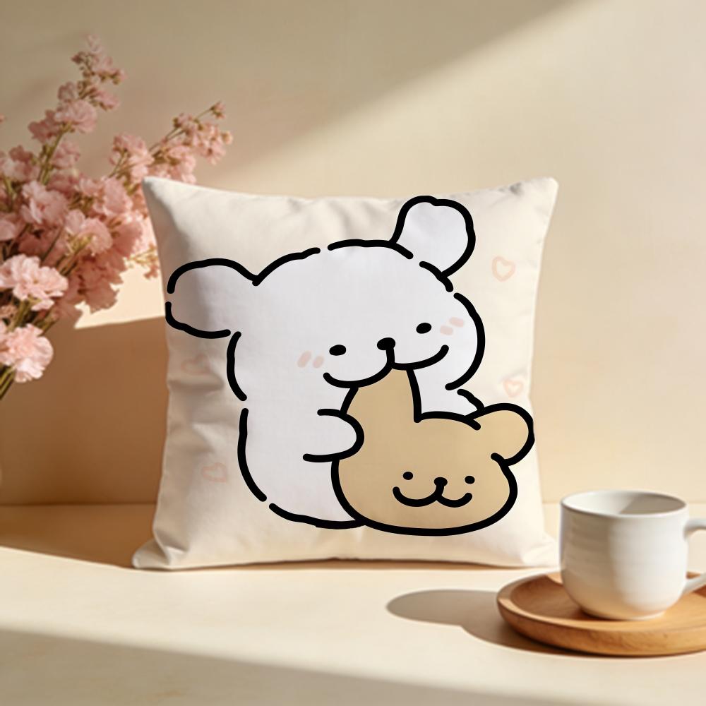 Hot LLine Puppier Cushion Cover Stylish Washable Pillow Cover Ideal for Couch Bedroom Car Decoration