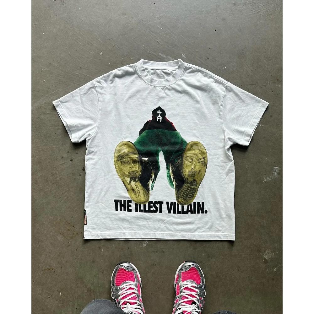 Новая футболка с принтом европейских и американских персонажей из мультфильмов для мужчин Y2k Harajuku повседневная свободная футболка из чистого хлопка с коротким рукавом