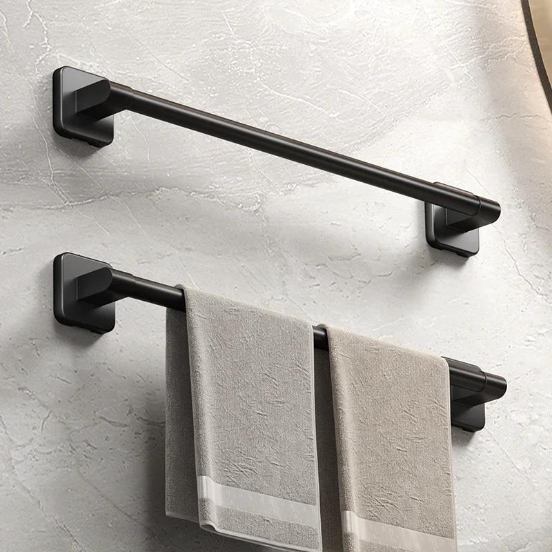 Self-adhesive Home Bathroom Towel Rack Holder Without Drilling Wall Mounted Towel Shelf Kitchen Bathroom Accessories Towel Hange