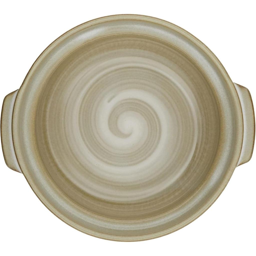 Banko Ware Ginpo Earthen Pot (Deep Pot) No. 6 for 1 Person Hanamishima 21061 Gray