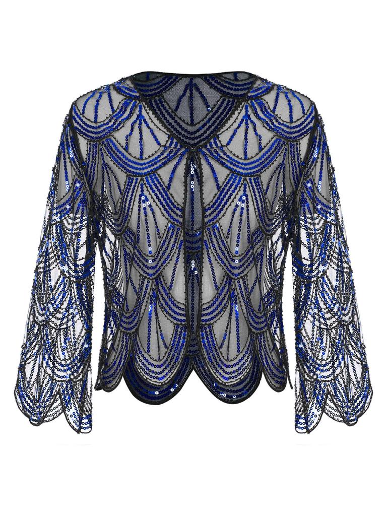 Женская полая кружевная шаль с блестками 1920-х годов, вечерняя накидка-хлопушка, свадебное болеро, пожимание плечами