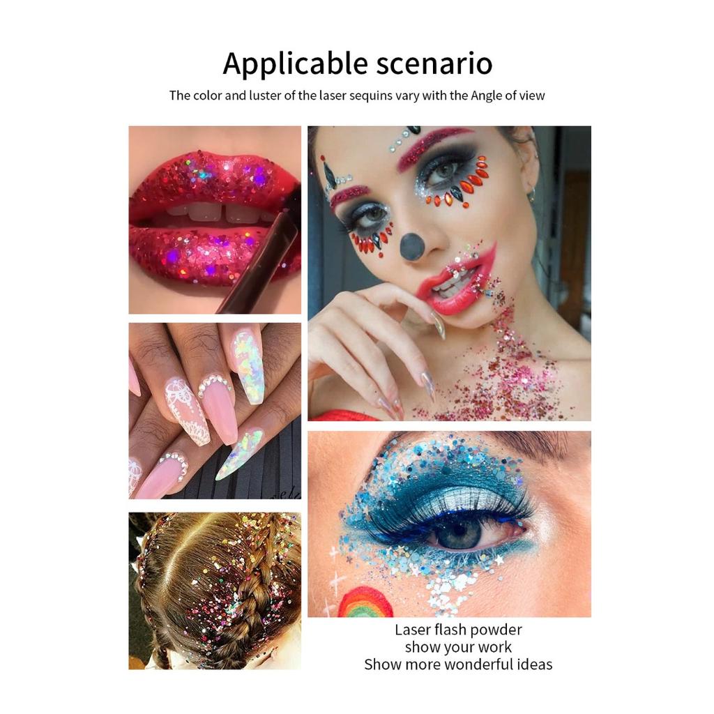 Чешуя русалки Гелевые блестки Тени для век Жидкие тени для лица Губы Цветные тени для тела Поляризованные сценические блестки Тени для век