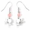 Barbie Sterling Silver Silhouette & Rose Quartz Drop Earrings