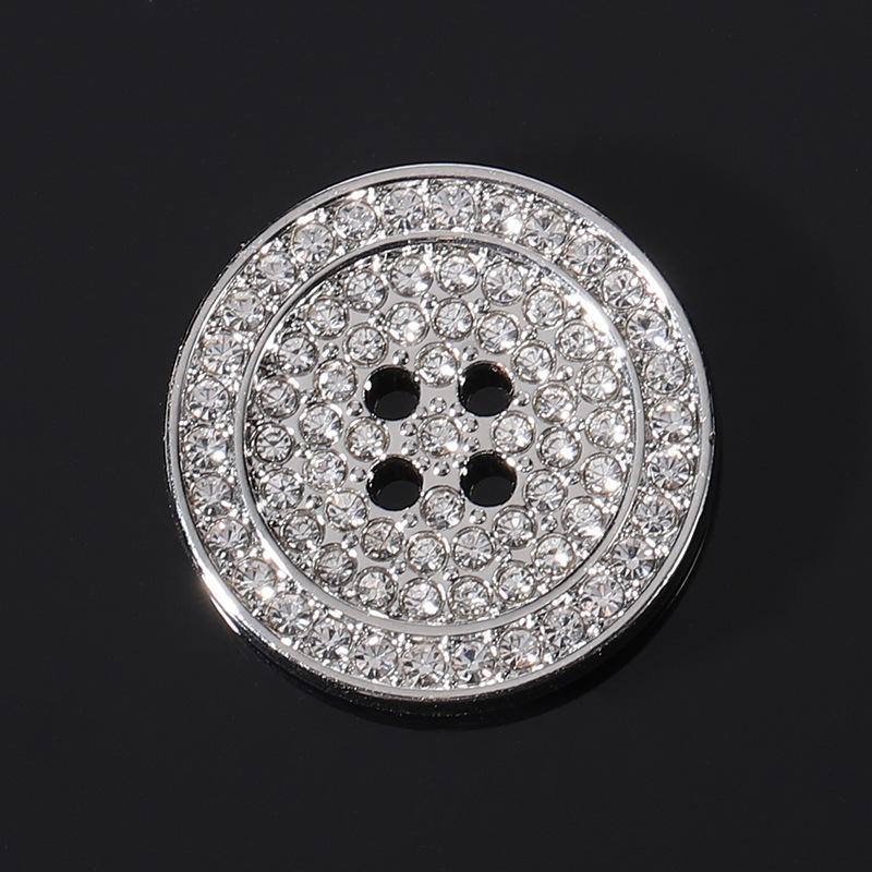 10PCS Zinc Alloy Buttons 4-Holes Buttons Black/Gold Fashion Round Zippers Leisure Clothes Shirt Overcoat Buttons