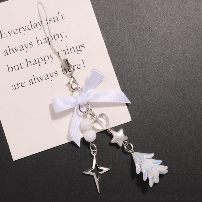Stylish Butterfly Bag Charm Trendy Bowknot Keychain Phone Charm Keyrings Cool Keychain Acrylic Material for Party Daily