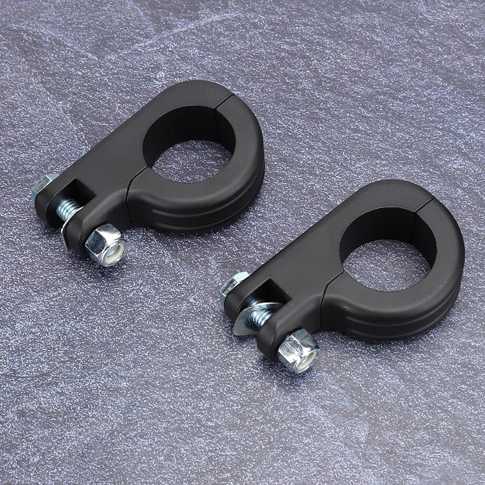 38mm 1.5in   Foot Rest Footpeg Mounting P Clamp Motorcycle Accessory Fit for  (Black )