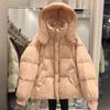 2024 новый пуховик женский короткий с капюшоном утолщенный жакет свободного покроя белый утиный пух зимнее пальто