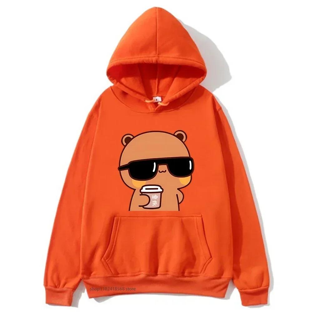 Парные толстовки с капюшоном Bubu Is Watching Movie with Dudu Толстовки с рисунком Милый женский свитер с рисунком Kawaii Top