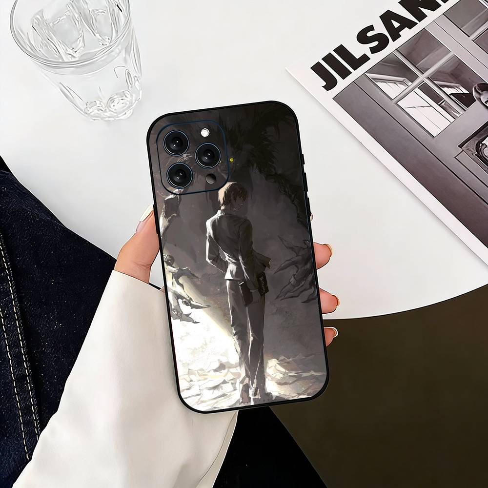 Тетрадь Смерти Кира Ягами Темное Аниме Чехол Для Телефона Для iPhone 17, 16,15,14,13,12,11 Plus,Pro Max, Другие Мягкий Черный Чехол