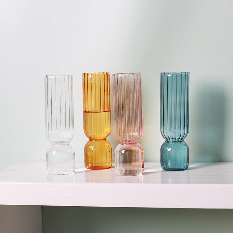 Стеклянная ваза в скандинавском стиле, маленькие стеклянные вазы, цветочная композиция, украшение для дома, аксессуары, современная стеклянная ваза для гостиной