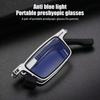 Portable Smart Folding Reading Glasses Blue Light Blocking for Men Metal Round Square Elder Eyeglasses Diopters Presbyopia
