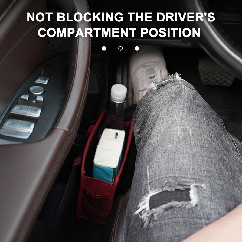 SEAMETAL PU Leather Car Side Door Storage Box Auto Waterproof Phone Pocket Pouch Car Seat Side Organizer Hanging Storage Bag