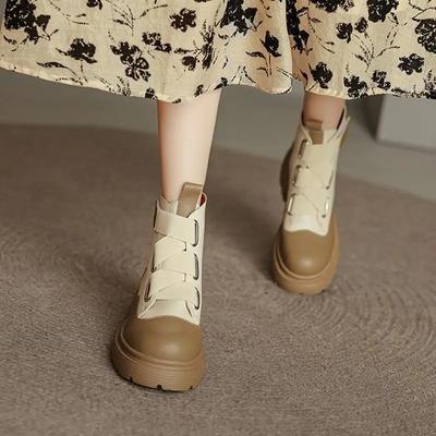 Короткие туфли для женщин, черные ботильоны, водонепроницаемая обувь, боевые женские ботильоны в стиле панк, элегантные на среднем каблуке, шикарные