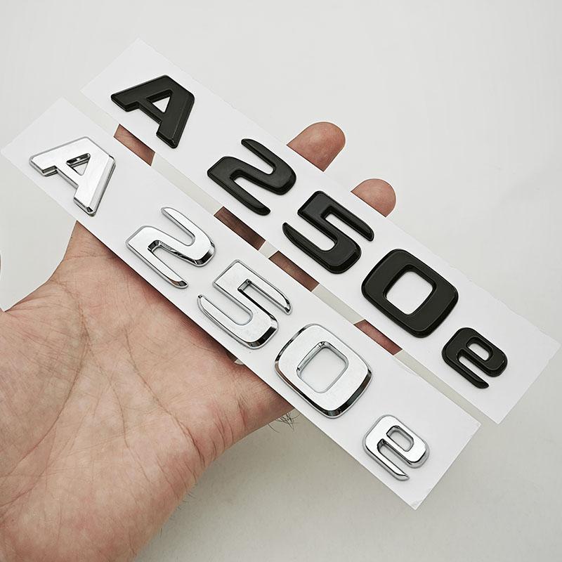 BRI4  NEW 3D ABS Car Letters Logo A250e Badge Sticker Rear Trunk Emblem Decals For Mercedes Benz A250e W177 Tail Marking