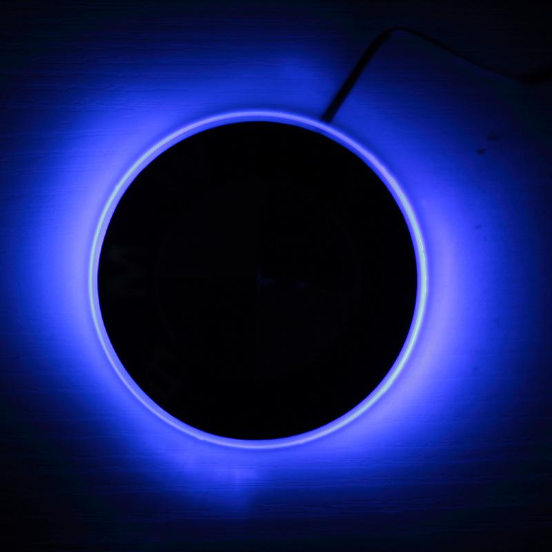 Universal 5D Glowing LED Car Emblem Light, Round LED Logo Ambient Light for All Vehicles Auto Modification Decor Lamp