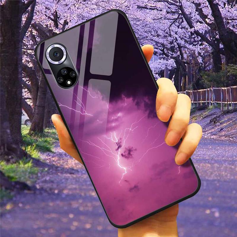 Чехол для Honor 50 Pro Закаленное Стекло Звездный Мрамор Жесткая Задняя Крышка для Телефона Huawei Honor 50 Чехлы Honor50 Защитные