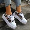 Fashion Large Size Canvas Shoes for Women's Printed Floral Casual Shoes Sneakers  Platform Shoes