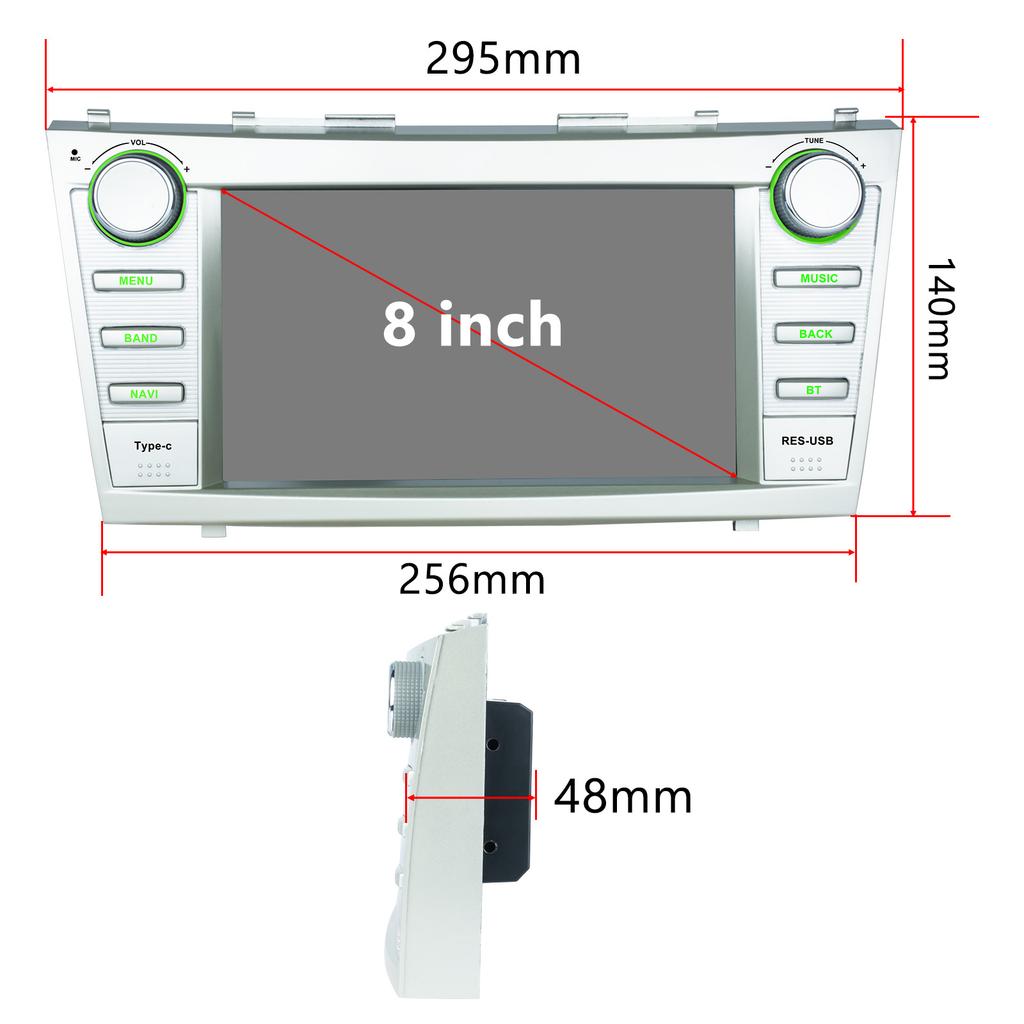 Android 13 Car Radio For Toyota Camry XV40 Aurion 2007-2011 Carplay Head Unit Multimedia Player GPS Navigation Stereo